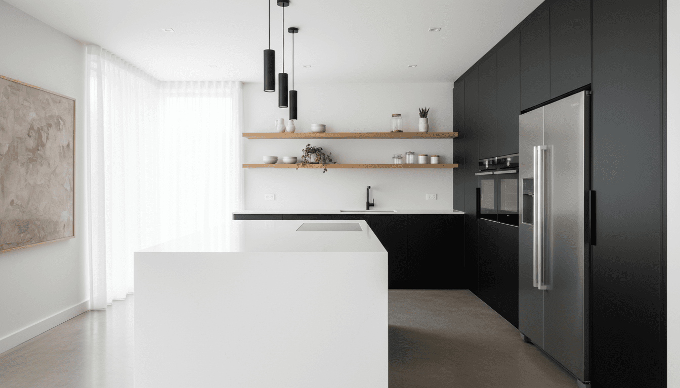 Finished kitchen renovation with new cabinetry
